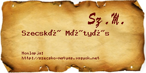 Szecskó Mátyás névjegykártya