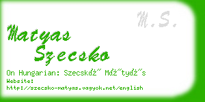 matyas szecsko business card